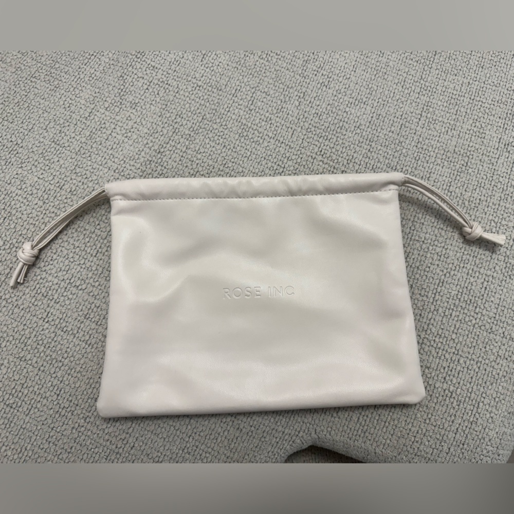 Rose Inc White Cosmetic Bag